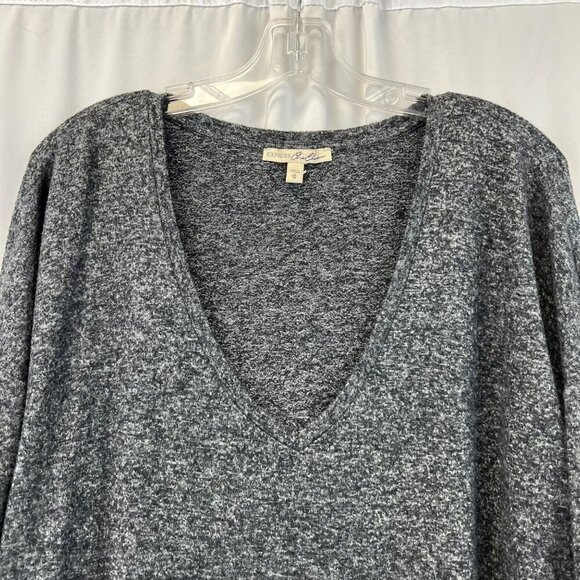 Express Womens Oversized Sweater Lightweight 3/4 Sleeve Black/Gray M Soft - Picture 2 of 6